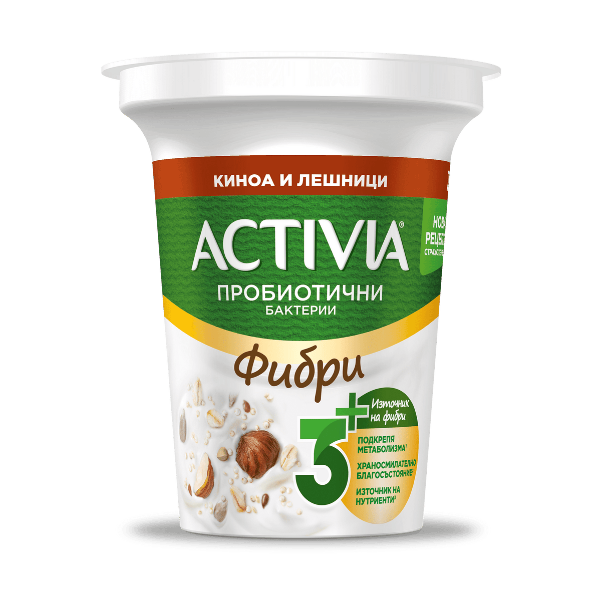 ACTIVIA фибри 3+ с киноа и лешници 280 г
