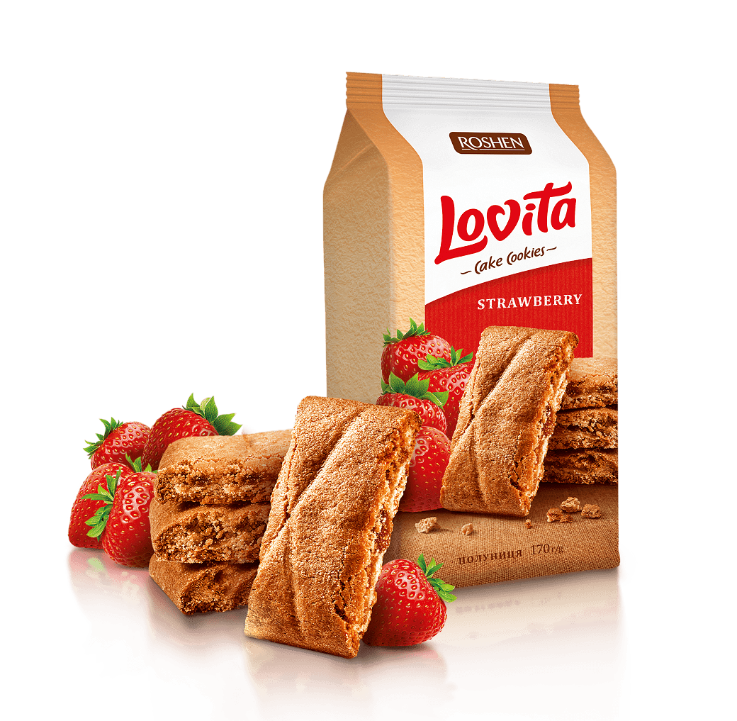 Бисквити ROSHEN Lovita ягода 170 г