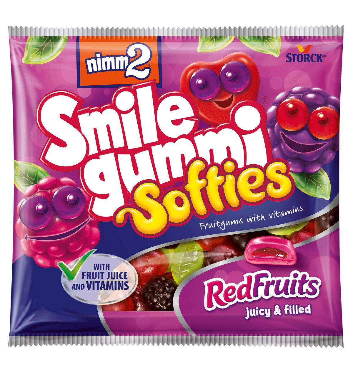 Бонбони SMILEGUMI желирани червени плодове 90 г