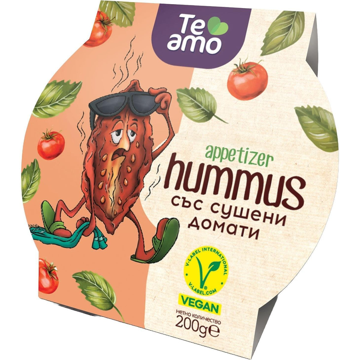 Хумус ТE AMO със сушени домати 200г