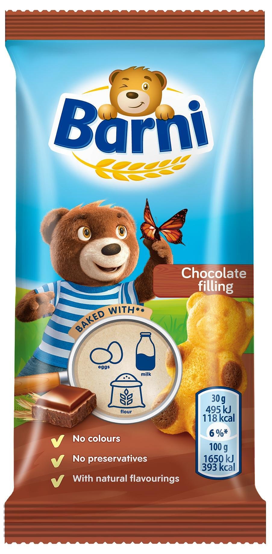 Кексче BARNI с шоколадов крем 30 гр.
