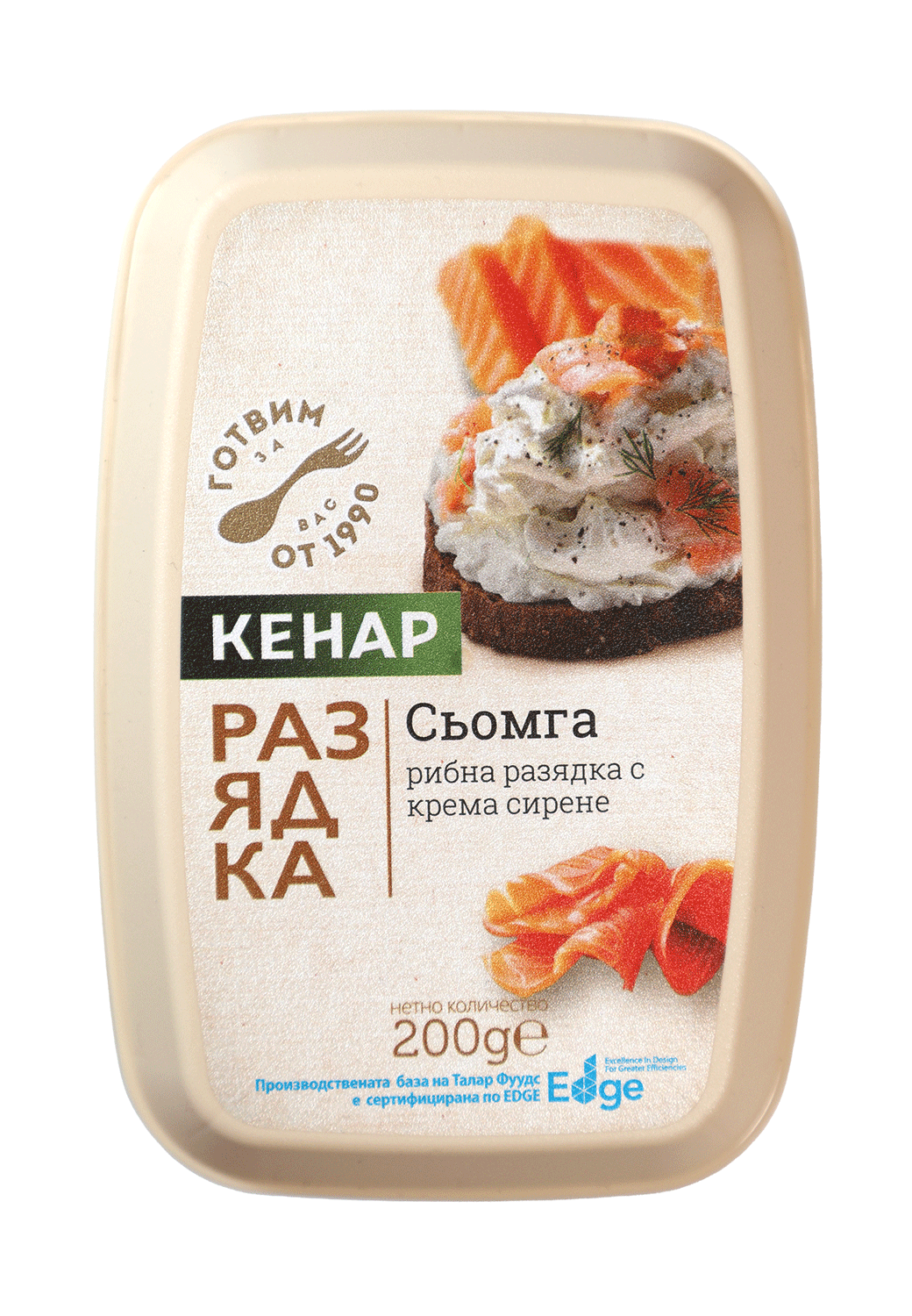 Салата КЕНАР сьомга с крема сирене 200г