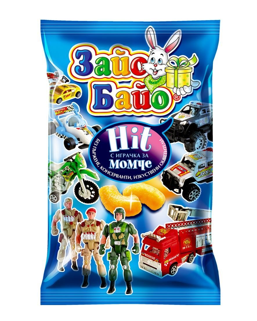 Снакс ЗАЙО БАЙО за момче с играчка 60гр