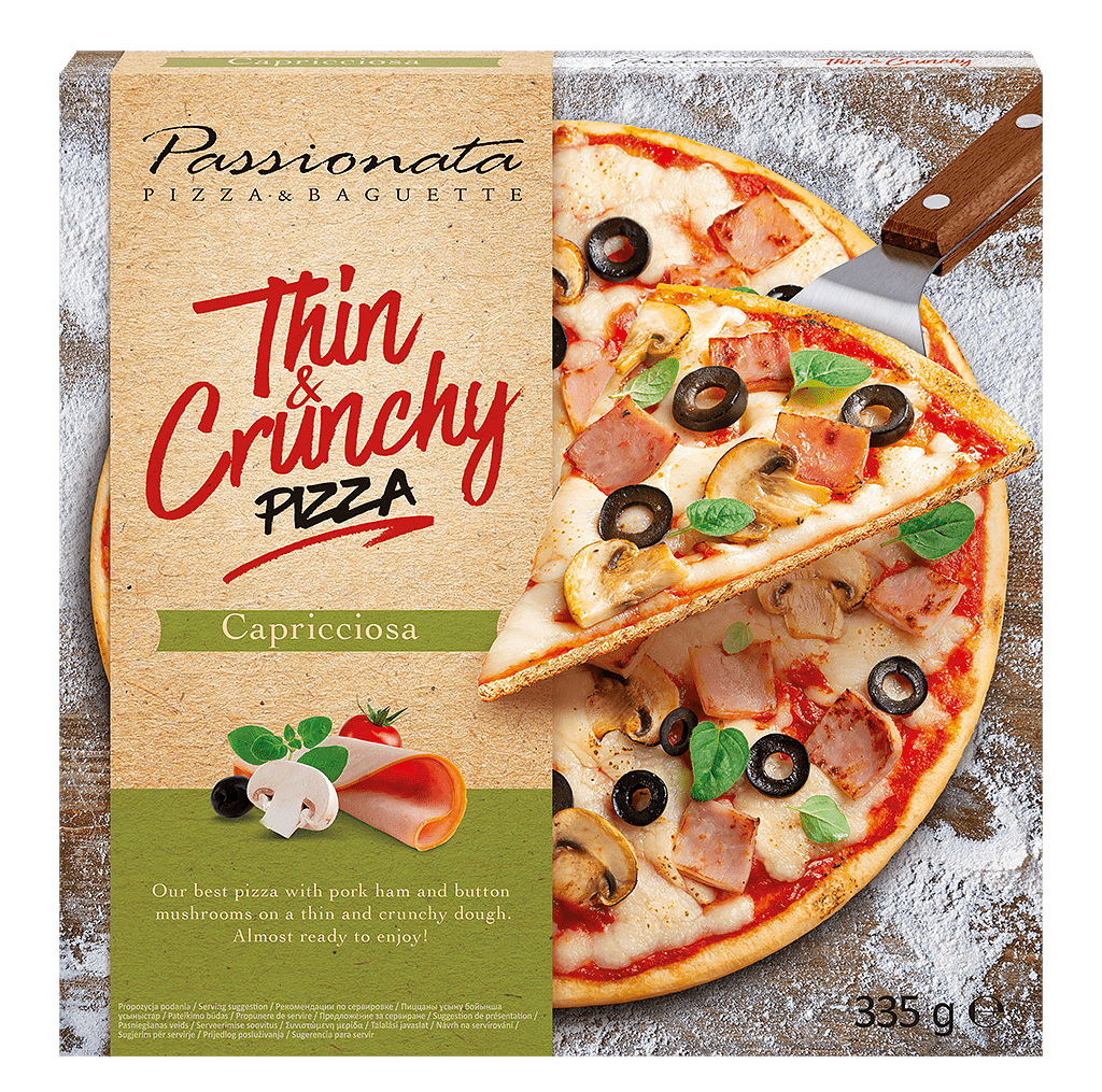Замразена Пица Passionata Thin & Crunchy Capricciosa 335 г