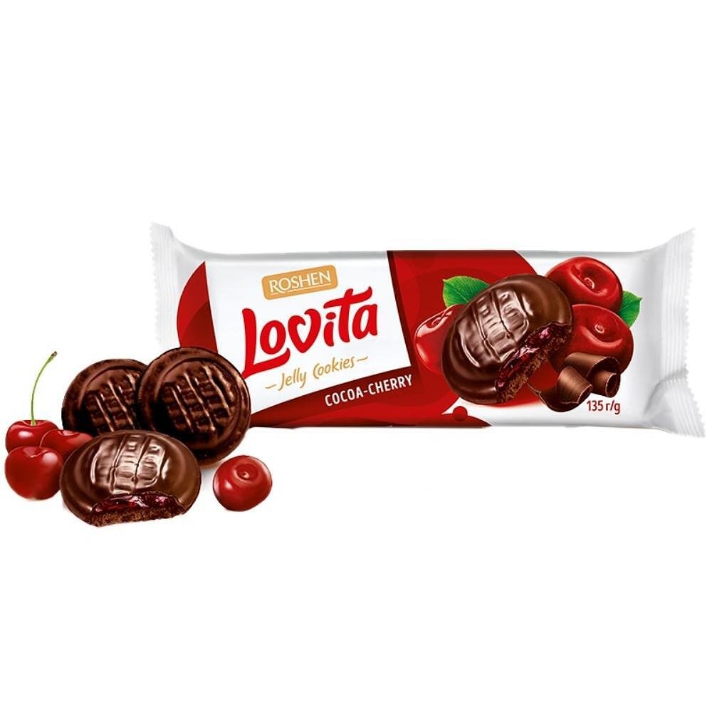 Бисквита LOVITA желиран пълнеж вишна 135 гр.