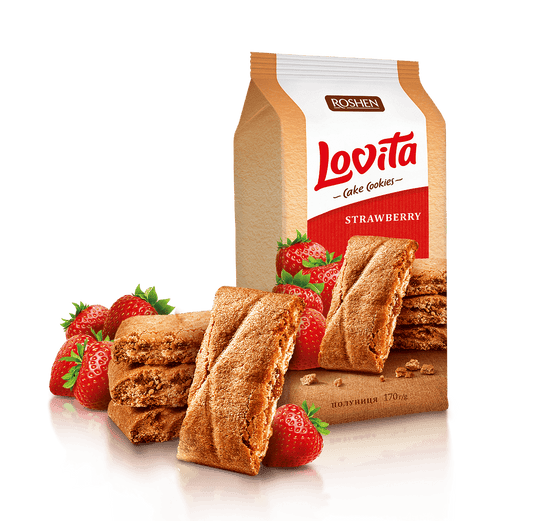 Бисквити ROSHEN Lovita ягода 170 г
