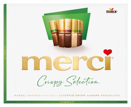 Шоколадови бонбони MERCI Crispy Almond бадемова селекция 250 г