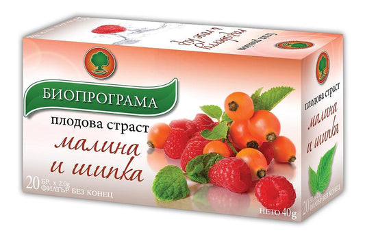 Чай БИОПРОГРАМА малина,шипка 40 г