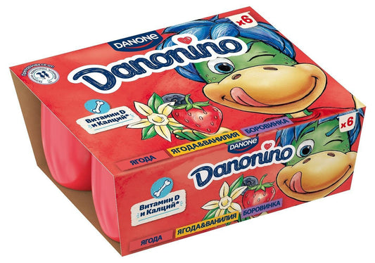 DANONINO ягода/ванилия/боровинка 6х50 гр.