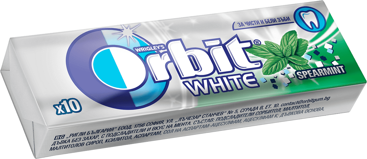 Дъвки ORBIT white spearmint 10 бр.