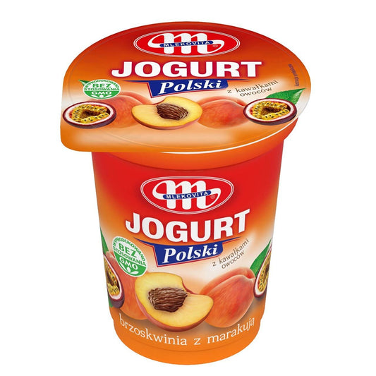 Йогурт MLEKOVITA праскова и маракуя, 350 гр.