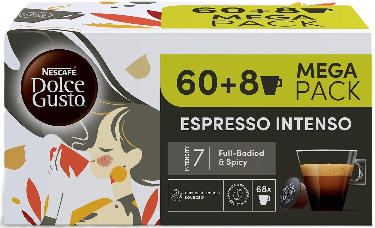 Кафе капсули NESCAFE Dolce Gusto Espresso Intenso 60+8 бр.