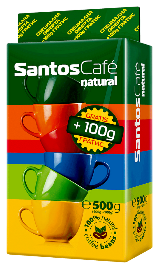 Кафе SantosNatural мляно 400+100г