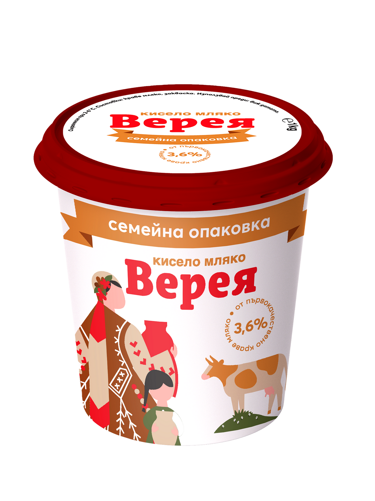 Кисело мляко ВЕРЕЯ 3.6% 1 кг