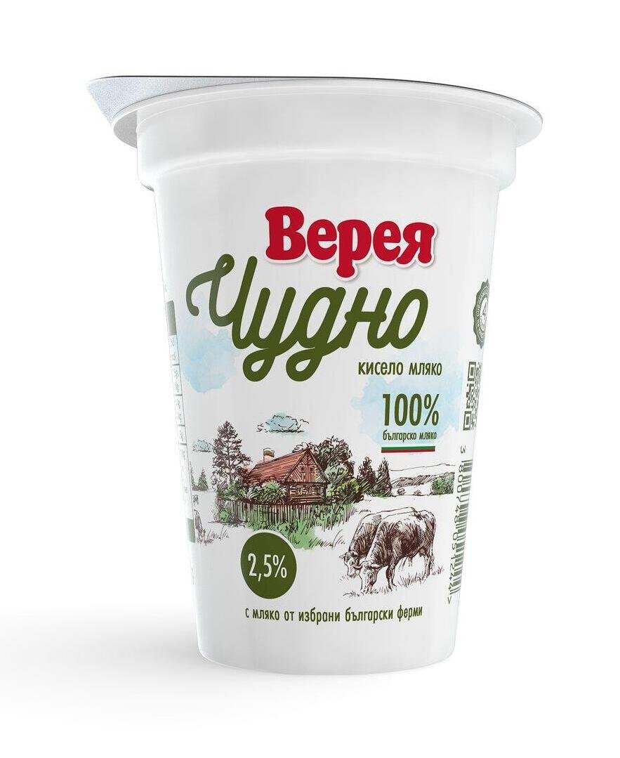 Кисело мляко ВЕРЕЯ Чудно 2.5% 400 г