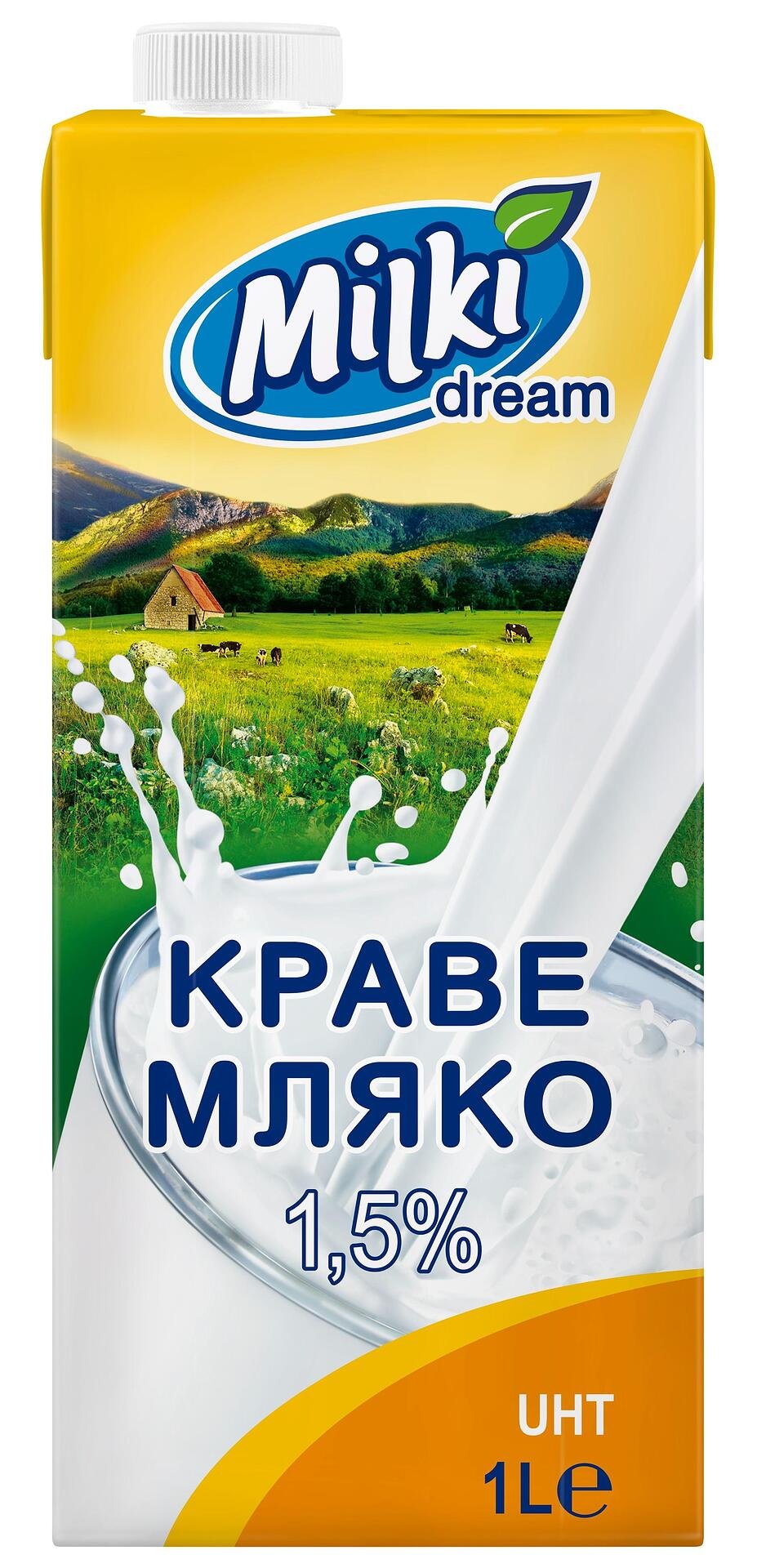 Краве мляко MILKI DREAM UHT, 1.5%, 1 л