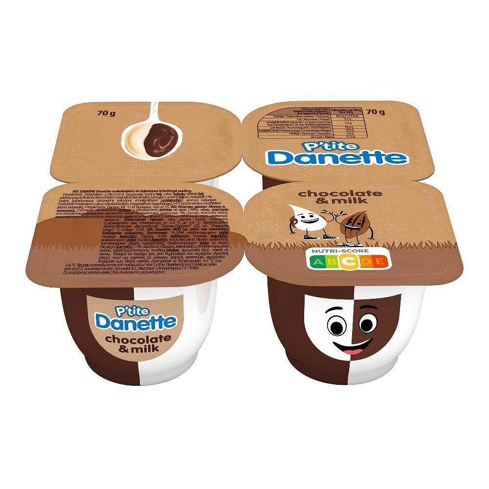Крем DANETTE Duo шоколад и мляко 4x70 гр.