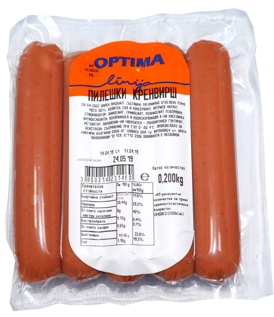 Кренвирш OPTIMA LINIJA пилешки  200гр