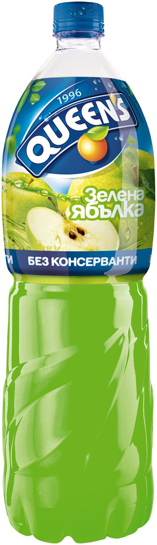 Напитка QUEENS Cool C Зелена ябълка 2 л