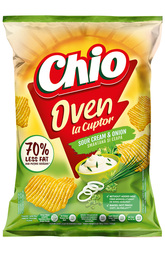 Печен чипс CHIO OVEN сметана и лук 100 г