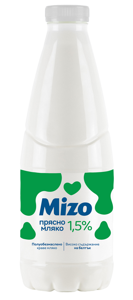 Прясно краве мляко MIZO 1.5% 1 л