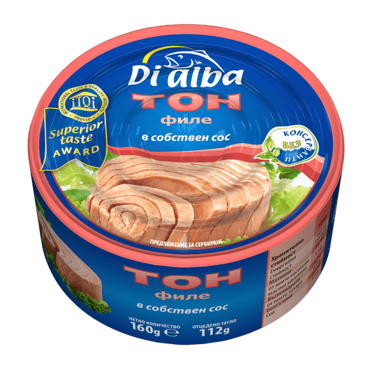 Риба тон филе DI ALBA в собствен сос 160 г