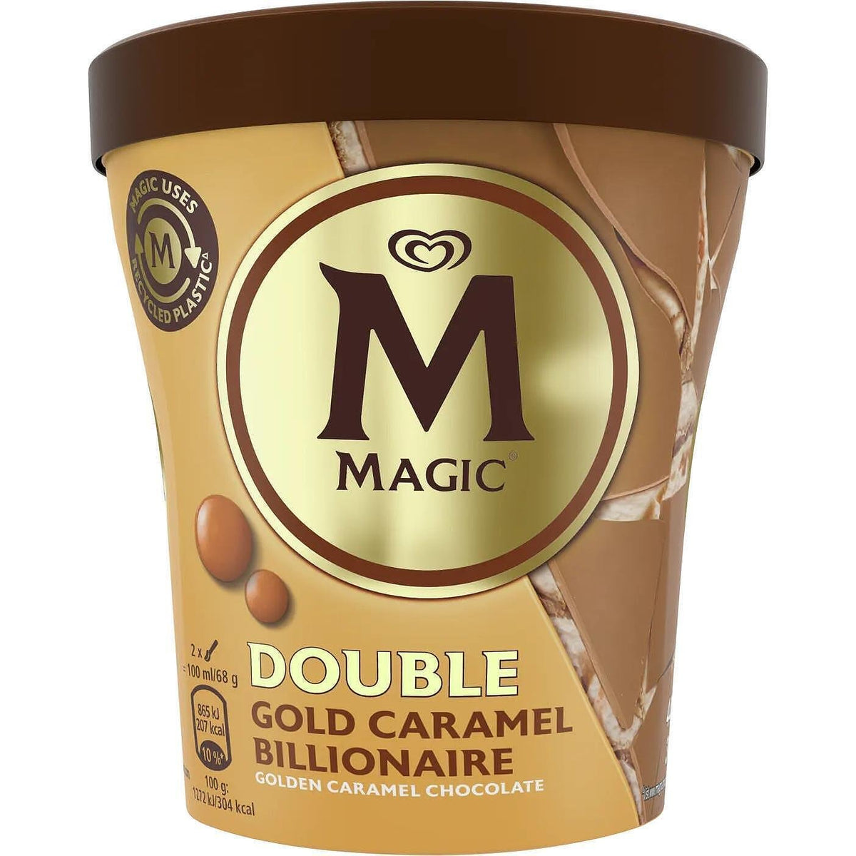 Сладолед MAGIC Pints Double Gold Caramel Billionaire 303 г
