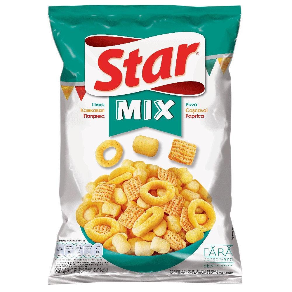 Снакс STAR MIX с пица, кашкавал и паприка 90 гр.