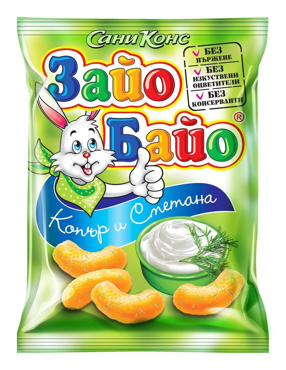Снакс ЗАЙО БАЙО сметана и копър 60гр