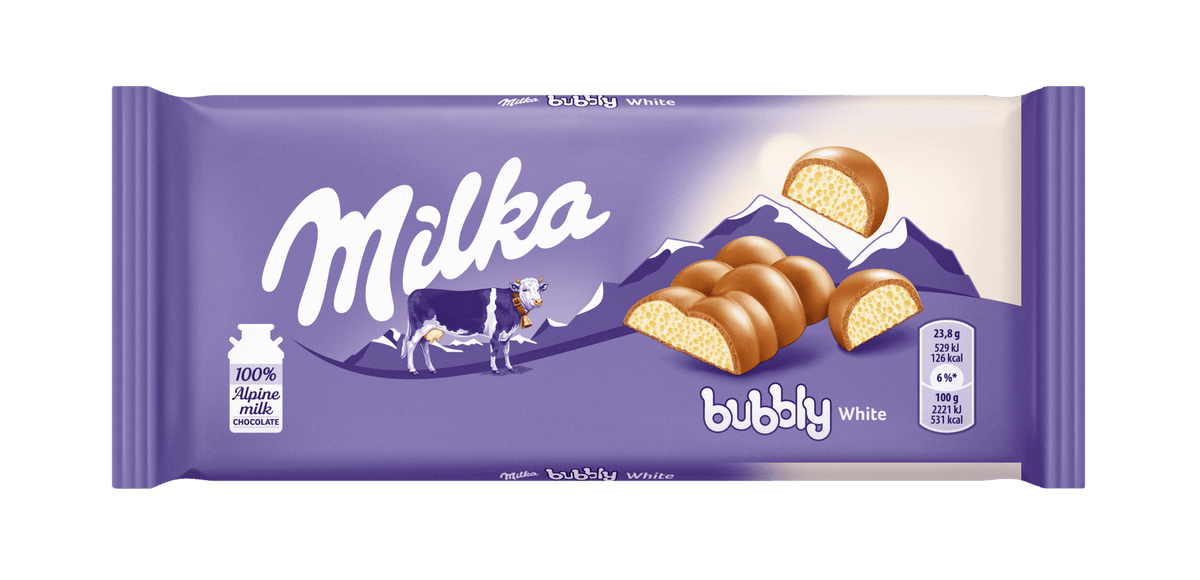 Шоколад MILKA Bubbly бял 95 г