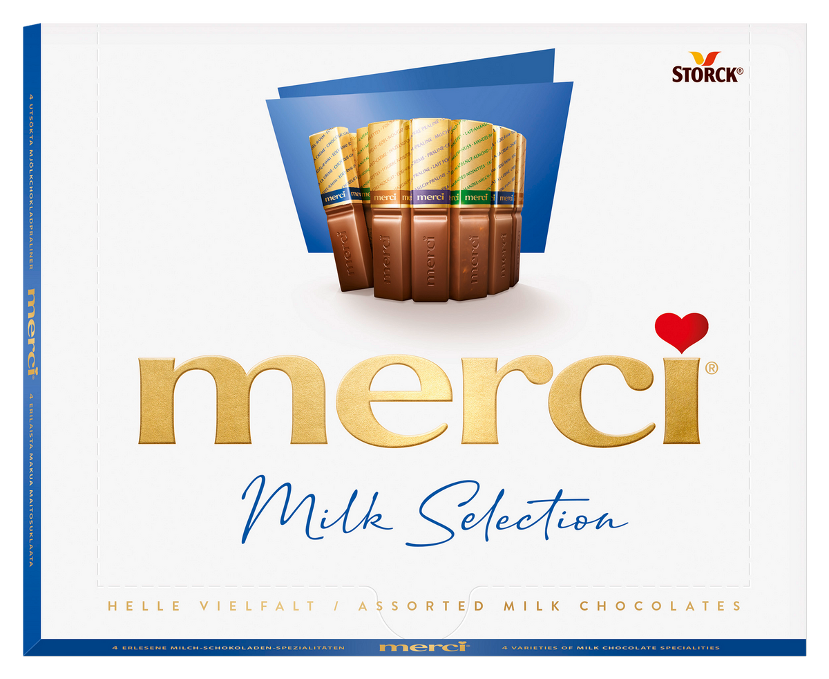 Шоколадови бонбони MERCI Assorted Milk Selection 250 г