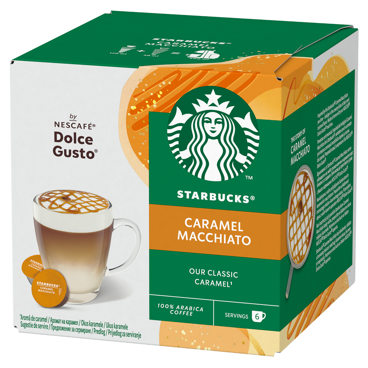 STARBUCKS Caramel Macchiato кафе капсули DOLCE GUSTO 12 бр./6 напитки