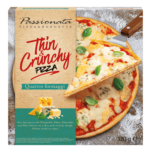Замразена Пица Passionata Thin & Crunchy Quattro Formaggi 320 г