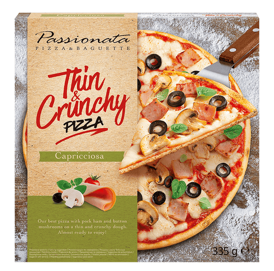 Замразена Пица Passionata Thin & Crunchy Capricciosa 335 г